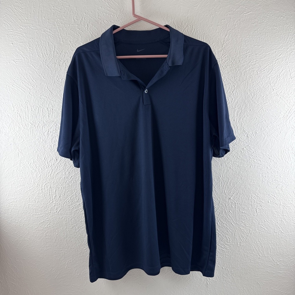Nike Polo Shirt Mens XXL Blue Short Sleeve